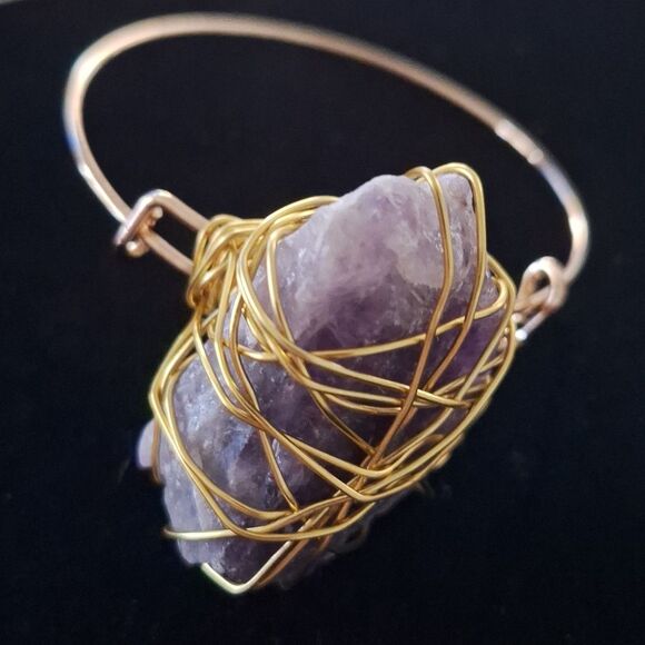 Expandable Bangle Adjustable Gem Stone Bracelet - Picture 1 of 5